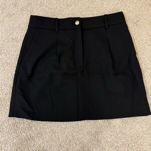 J. Crew Black Mini Skirt with Gold Button